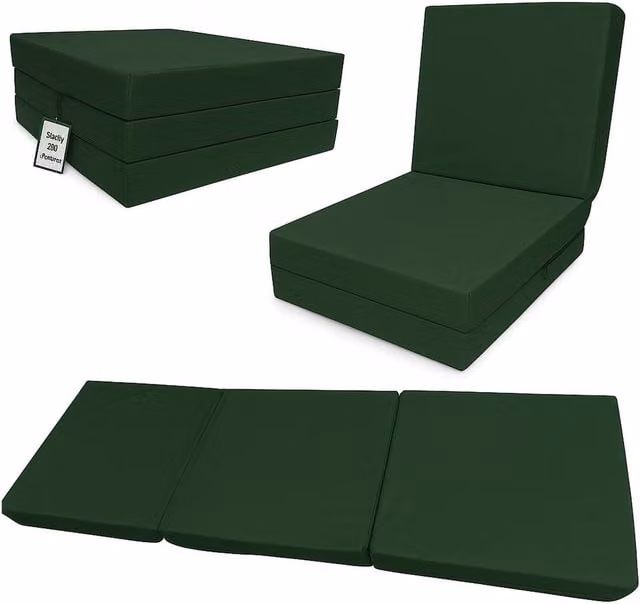House Of Home Single Size Fold-Out Z Chair-Bed in Bottle Green