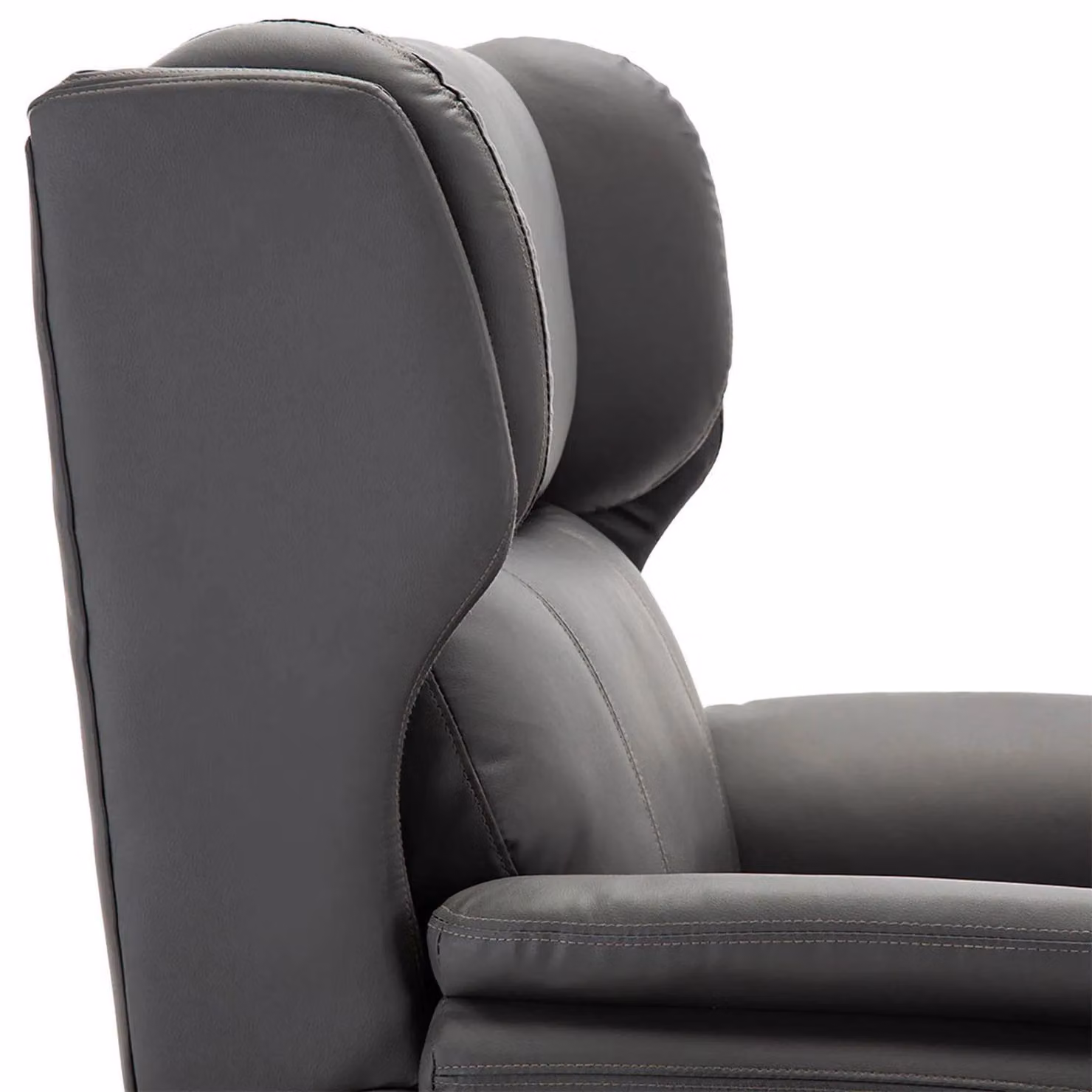 More4Homes Grey Bonded Leather Electric Wingback Recliner Chair with Integrated USB Port – 4