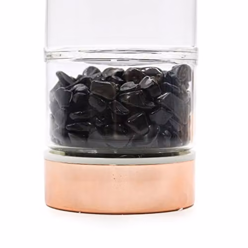 Serenityy Crystal Glass Tea Infuser Bottle in Gold, 500 ml – 2
