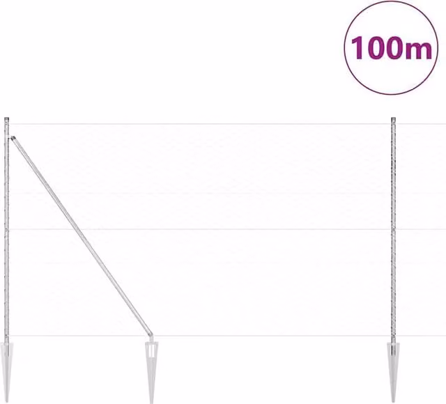 Berkfield Home Hexagon Fence in Silver Galvanised Steel, H: 160 cm x W: 100 m – 1