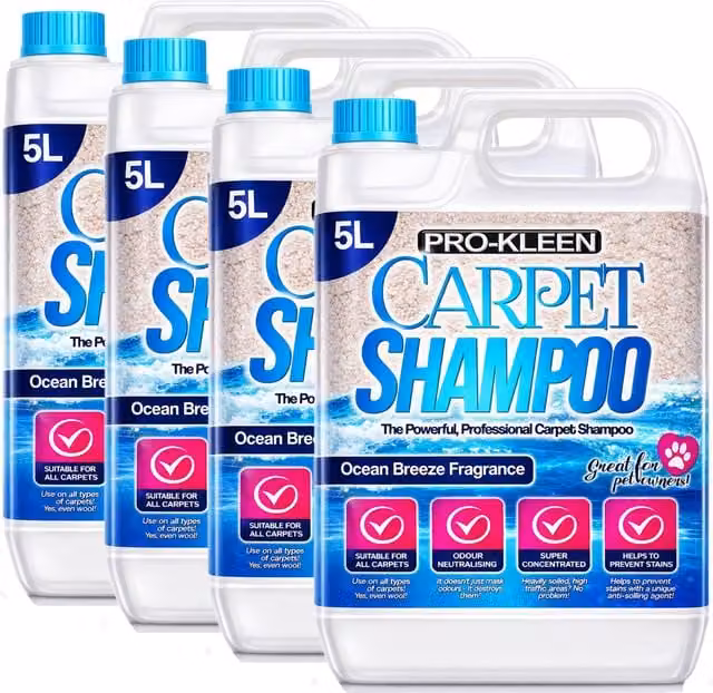 ProKleen Carpet Cleaning Shampoo Odour Remover with Ocean Breeze Fragrance, 4 x 5 l – 1