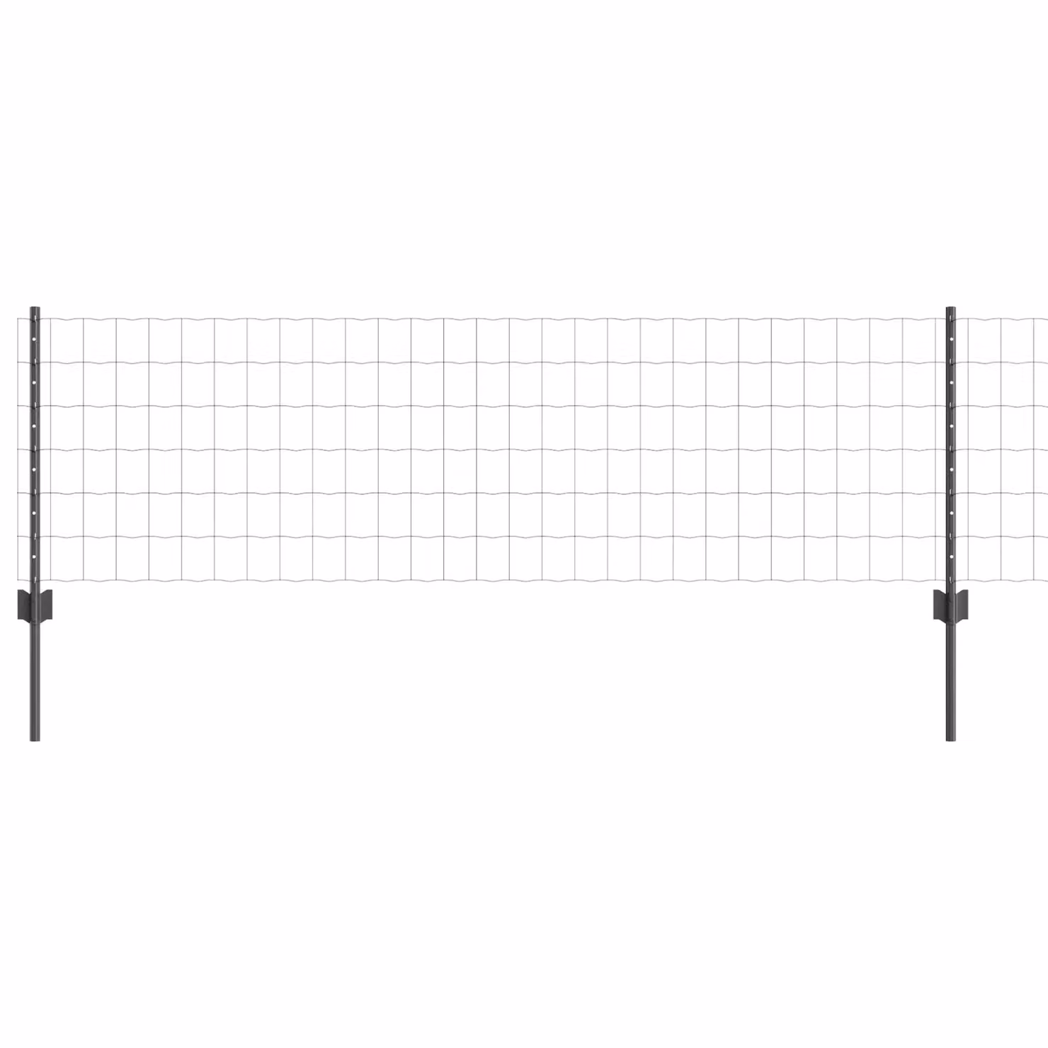 Berkfield Home Euro Fence Grey Galvanised Steel with 11 U-Profile Posts, W: 25 m, H: 0.6 m – 2