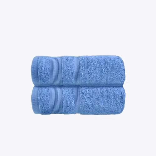Allure Bath Fashions Pack of 2 Fluffy Cotton Hand Towels with Border in Blue, W/D/H: 50 x 85 cm – 3