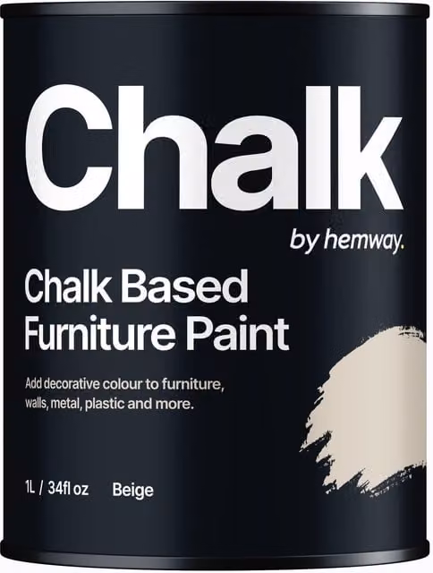 Hemway Chalk Based Furniture Paint in Flat Matt Beige, 1L