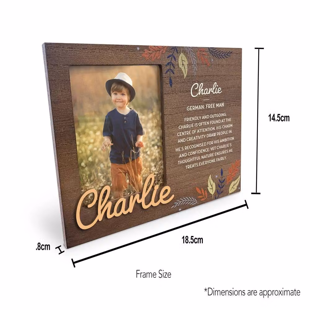 History & Heraldry Ellie Pre-personalised Child's Floral Picture Frame, Brown, W/H: 8.5 x 11 cm – 6