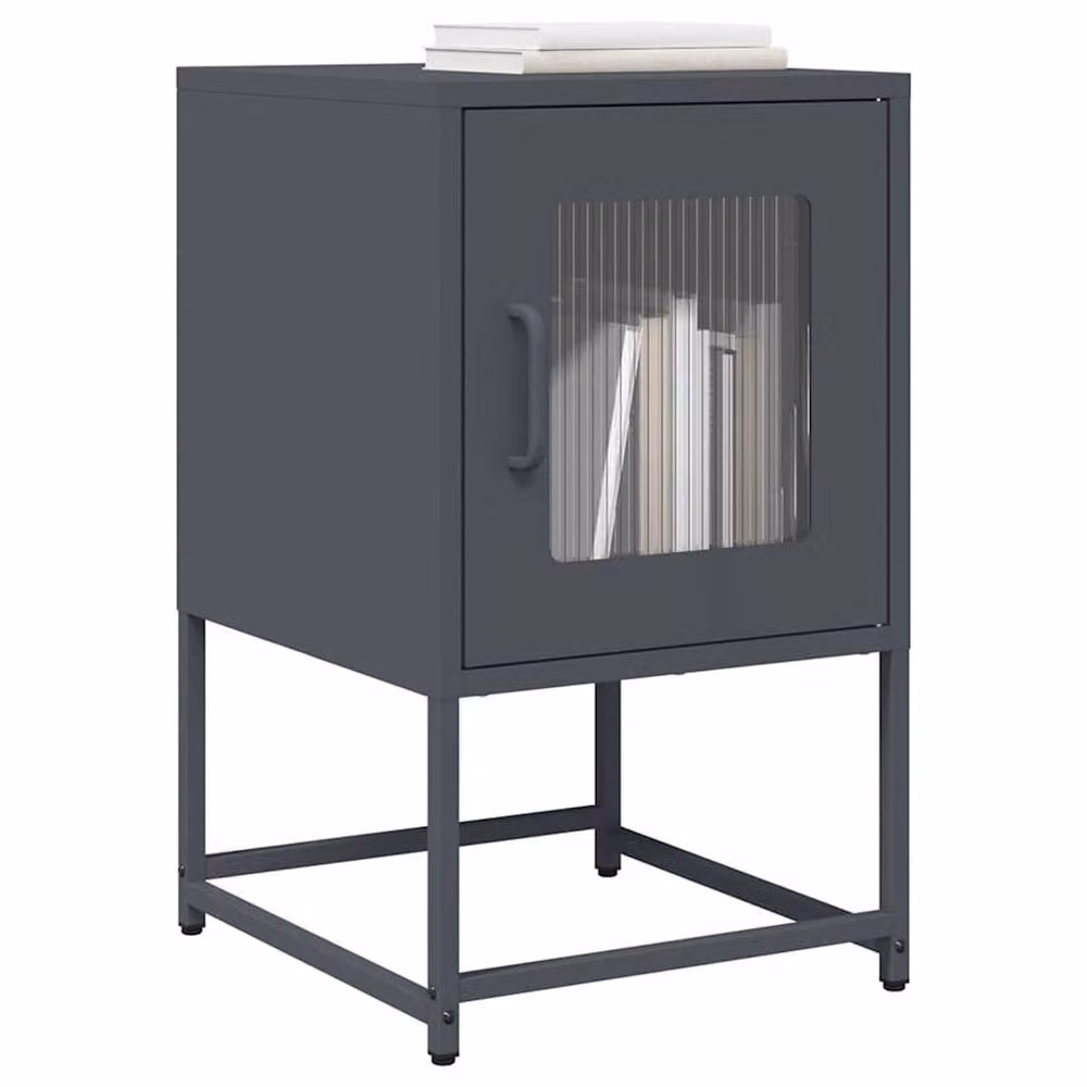 Berkfield Home Elegant Bedside Cabinet in Anthracite Grey, W/D/H: 36 x 39 x 60.5 cm – 2