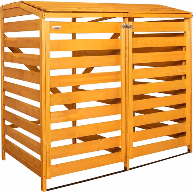 Samuel Alexander Brown Wooden Double Wheelie Bin Store for 2 Bins