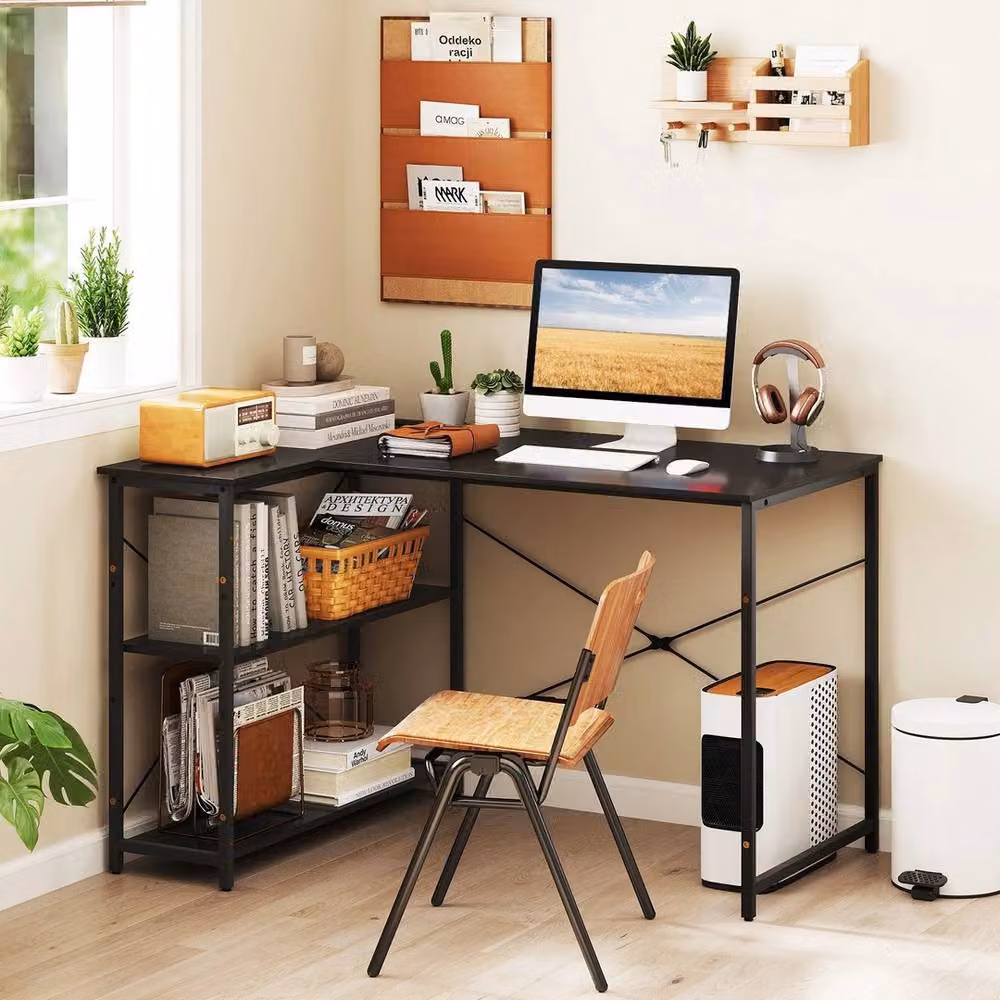 FORGEVIO L-shaped Corner Gaming Desk in Black – 3