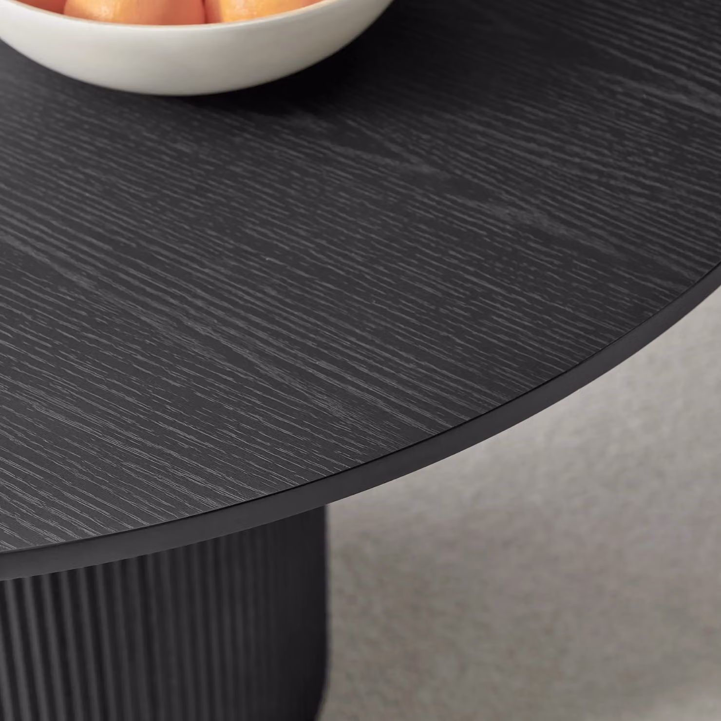 FurnitureboxUK Penrose Round Wooden Pedestal Dining Table in Black, Diameter: 120 cm – 4