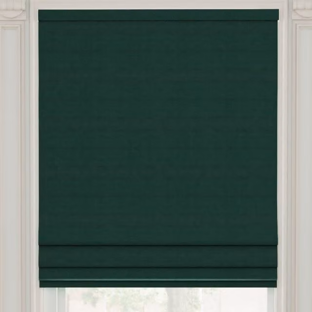 Linda Barker Royal Velvet Made to Measure Roman Blind in Rain Forest Green