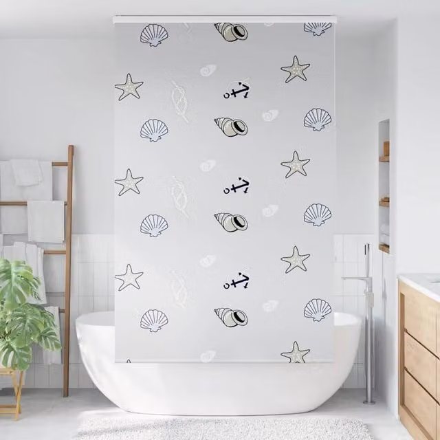 Berkfield Home Shower Roller Blind with Cassette, White, W/H: 130 x 240 cm