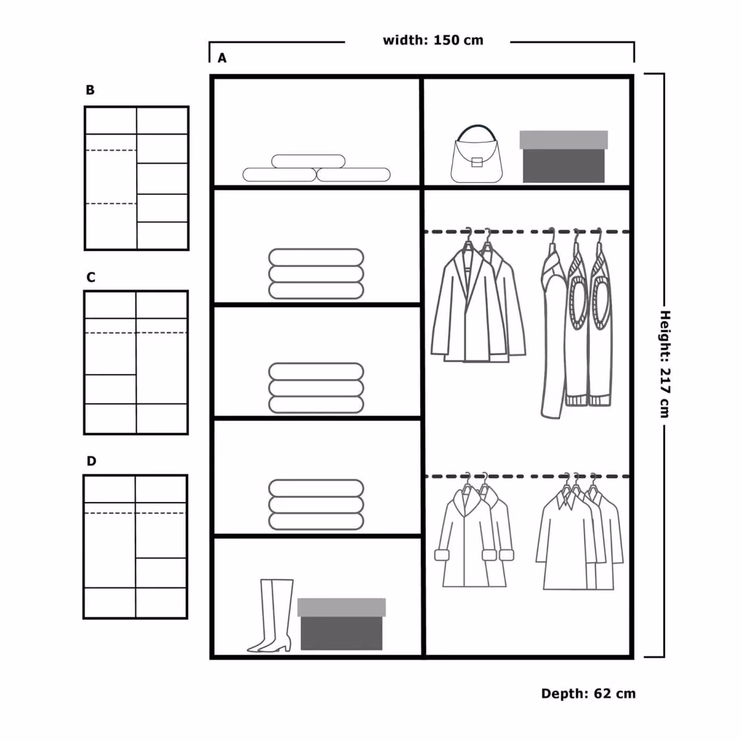 MN Furniture Basel White Glossy Mirror Sliding Wardrobe with Integrated LED Lighting W/H: 150 x 217 cm – 3
