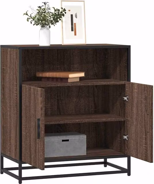 Berkfield Home Industrial Sideboard in Brown Oak, W/D/H: 68 x 35 x 76 cm – 1