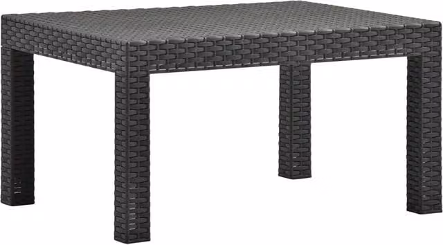 Berkfield Home Garden Table in Anthracite and Black PP Rattan, W/D/H: 58 x 58 x 41 cm