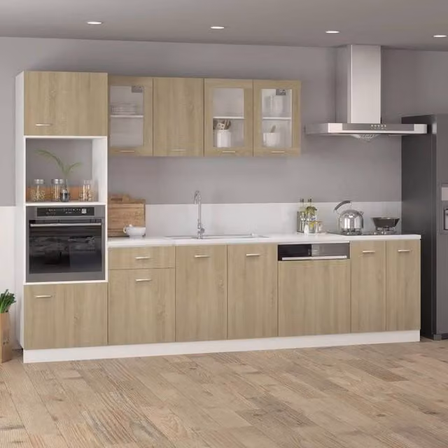 Berkfield Home Durable Dishwasher Panel in Sonoma Oak Light Brown, W: 59.5 cm, D: 3 cm, H: 67 cm – 1