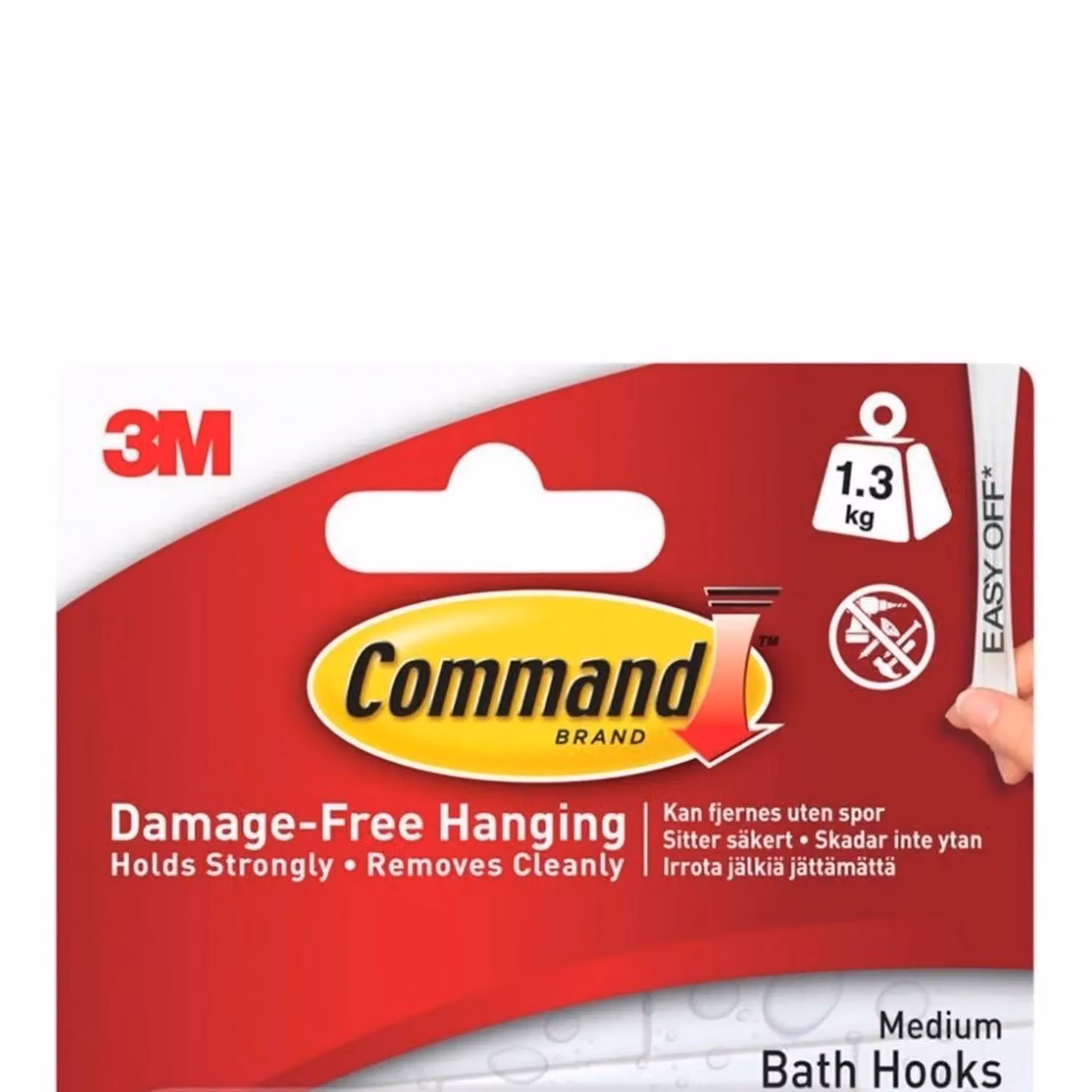 Command Medium Bathroom Hooks, Pack of 2, White – 2
