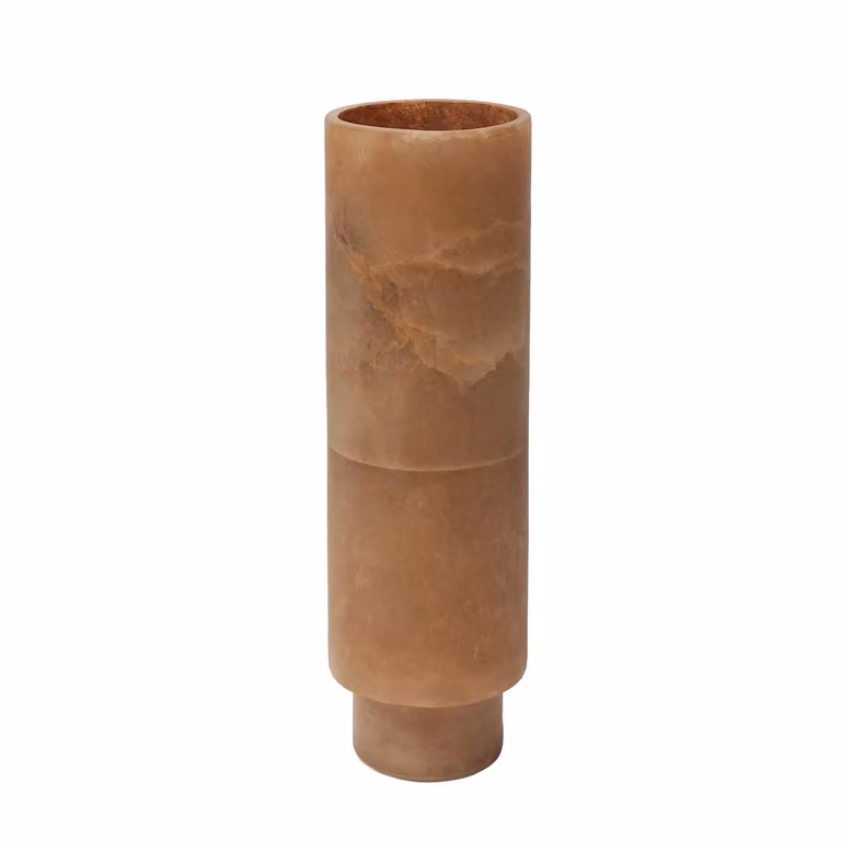 Dome Deco Lascar Round Stone Tealight Holder in Petrol and Brown