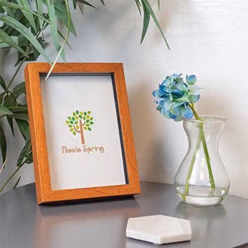 Nicola Spring A5 3D Shadow Box Photo Frame, Set of 5, Brown, Rectangular, Minimalist Design – 2