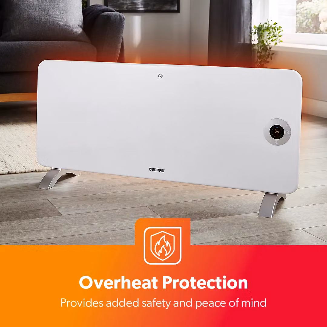 Geepas 2000W Smart Convector Panel Heater with WiFi, App Control and Thermostat, White – 6