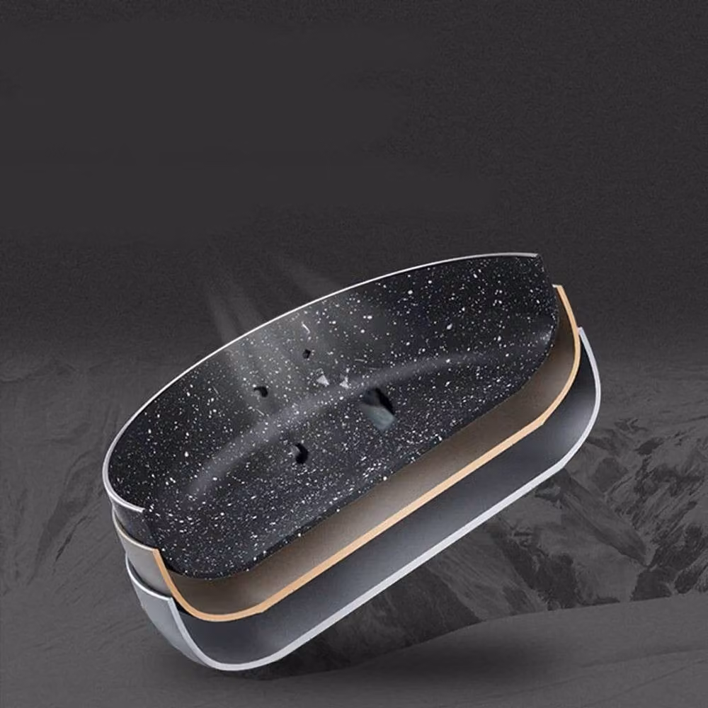 NESTLUNE Non-stick Granite Marble Coated Ceramic Frying Pan, Grey, Diameter: 24 cm – 3