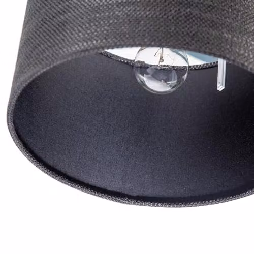 Happy Homewares Modern Round Bobbled and Textured Linen Fabric Lamp Shade in Black, W: 30 cm, H: 20 cm – 3