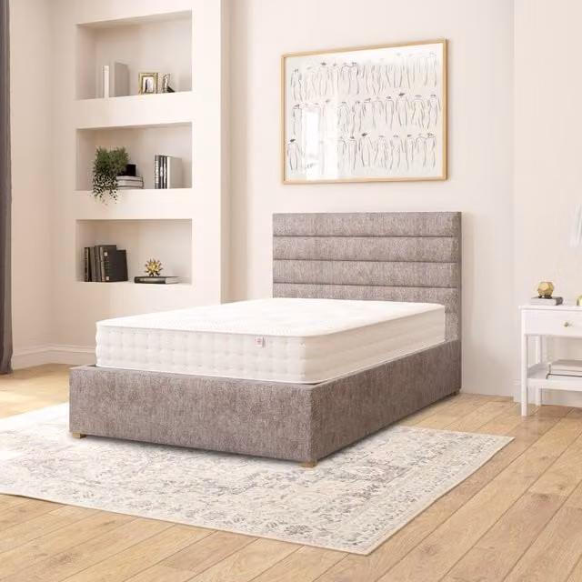 Aspire Kelly Silver Firenze Velour Fabric Ottoman Storage Bed, W/D/H: 120 x 200 cm