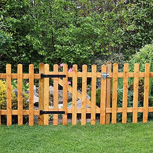 Forest Garden Impregnated Wood Palisade Fence Panels, Pack of 4, H: 183 cm x W: 38 cm – 3