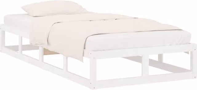 Berkfield Home Beautiful Small Single Solid Wood Bed Frame, White, W: 75 cm, H: 80.5 cm, D: 190 cm