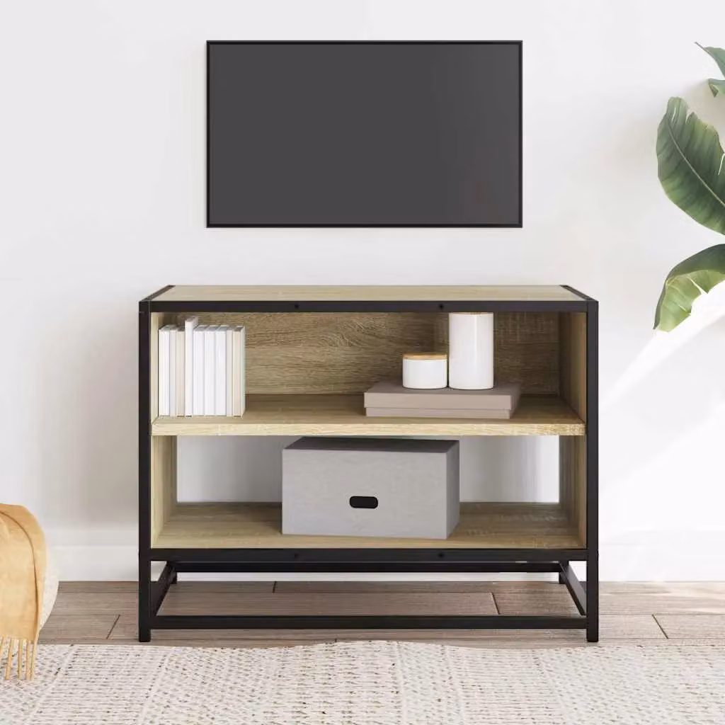 Berkfield Home Industrial TV Cabinet in Sonoma Oak and Brown, W/D/H: 61 x 40 x 46 cm – 3