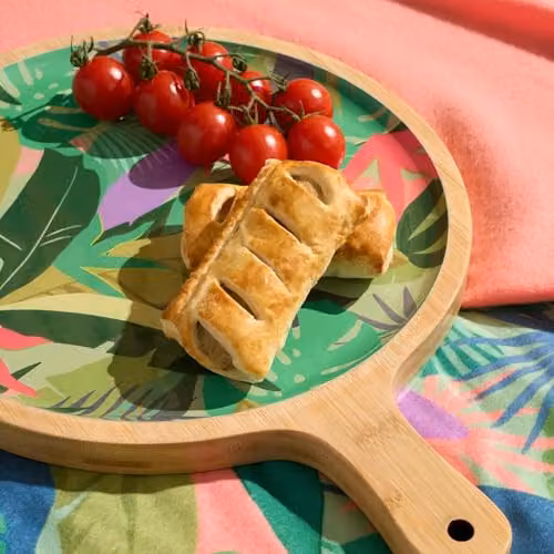 OHS Palm Print Round Bamboo Pizza and Charcuterie Serving Board in Green – 3