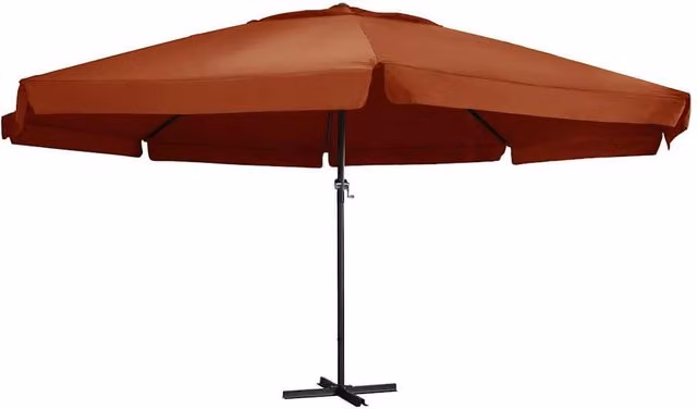Berkfield Home Garden Parasol with Aluminium Pole, Brown Terracotta, Diameter: 600 cm, Height: 330 cm – 1