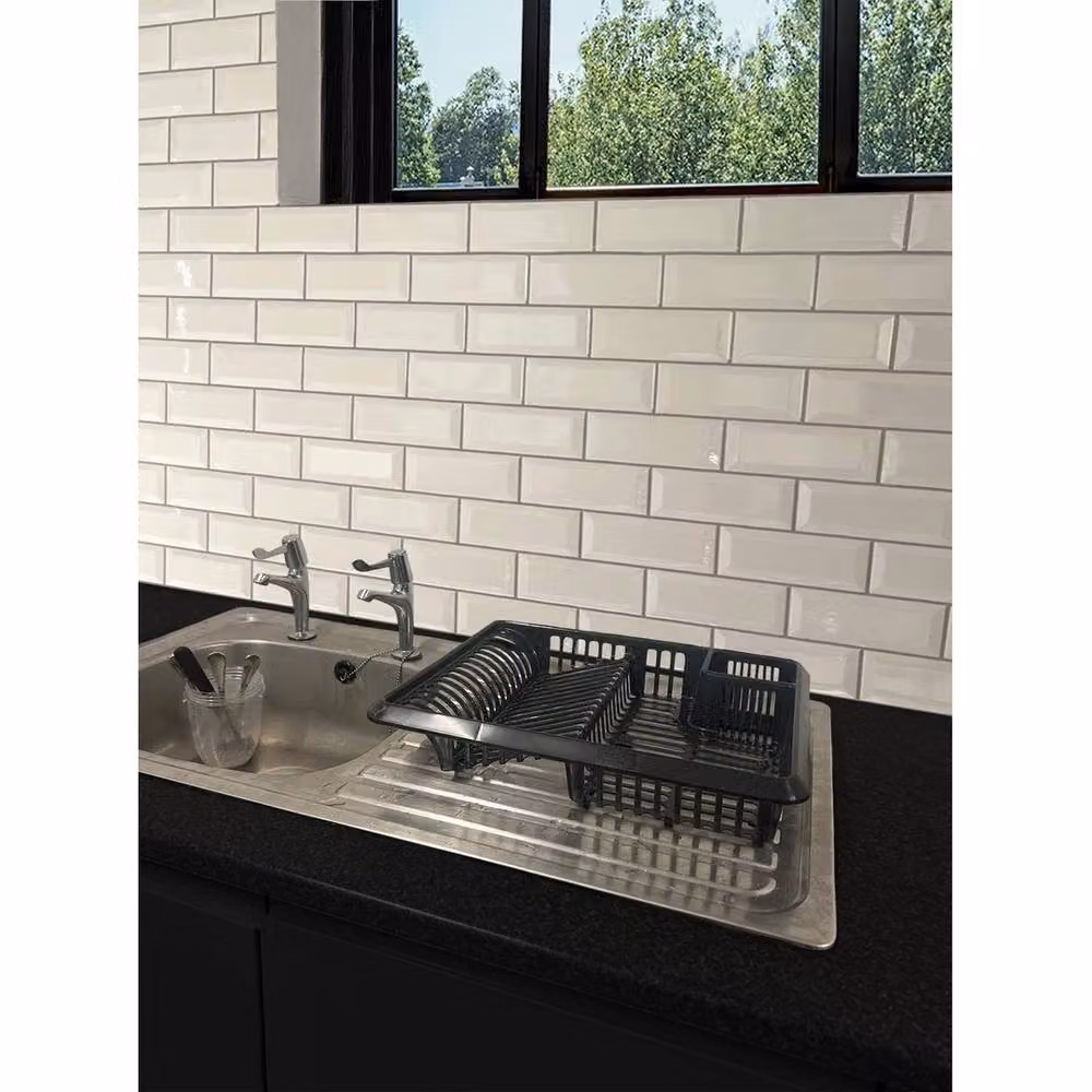 SPETLEK Large Plastic Kitchen Sink Dish Drainer and Cutlery Holder in Black – 3