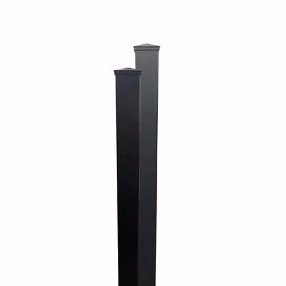 Ready Made Gates Aluminium Flanged Bolt Down Post in Grey, H: 240 cm, W: 10 cm, D: 10 cm – 2