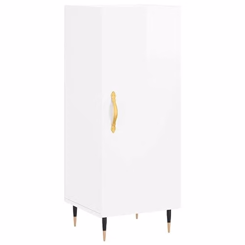 vidaXL Modern High Gloss White Sideboard in Engineered Wood W/D/H: 34.5 x 34 x 90 cm