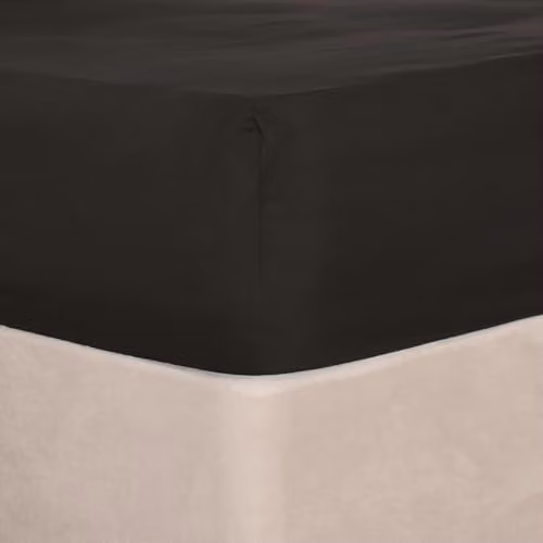 OHS Double Fitted Microfibre Bed Sheet, Black or Grey, W/D/H: 137 x 200 x 25 cm