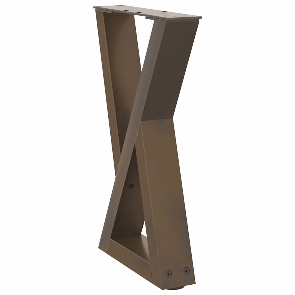 Berkfield Home Steel Coffee Table Legs, 2 Pieces, Brown, W/D/H: 38 x 38 x 42-43.3 cm – 3