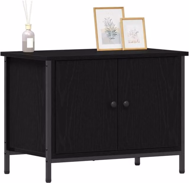 Berkfield Home Modern Black Oak TV Stand, Black Oak, W/D/H: 60 x 35 x 45 cm
