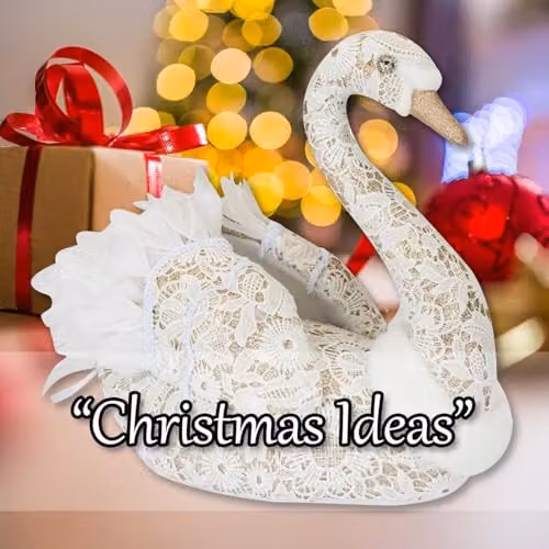 VFM e-Store Christmas Glitter Swan Tabletop Decoration, White, W: 35 cm, H: 18 cm – 4