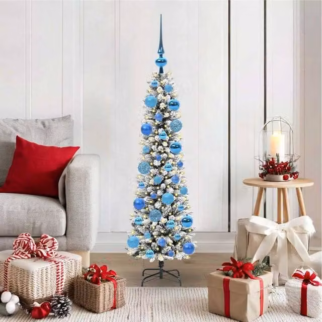 Berkfield Home Artificial Christmas Tree with 150 LEDs in Green, White and Black, Height: 120 cm