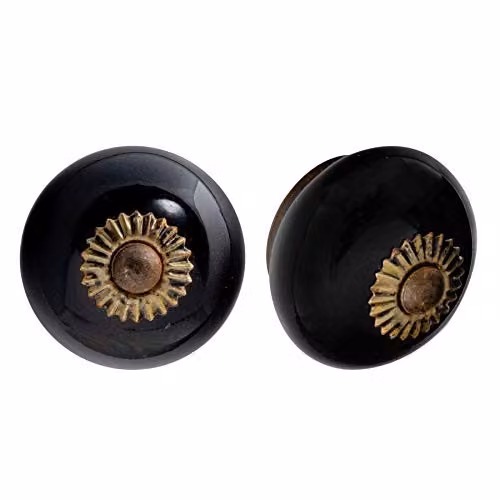 Nicola Spring Black Ceramic Cupboard and Drawer Knobs, Pack of 12 – 2