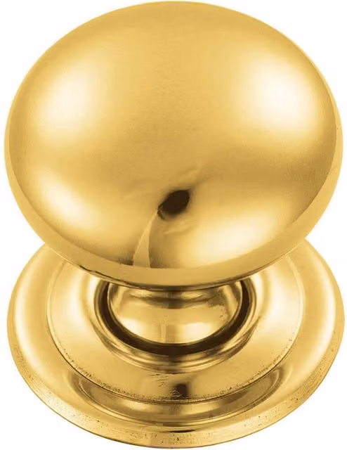 Loops Round Victorian Cupboard Door Knob, Polished Brass, 32mm Dia – 1