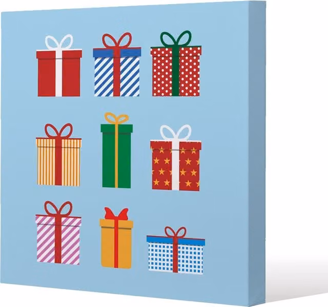 Benjamin Tate Design LTD Gift Boxes Gallery Canvas Wall Art, Blue, 46 cm x 46 cm