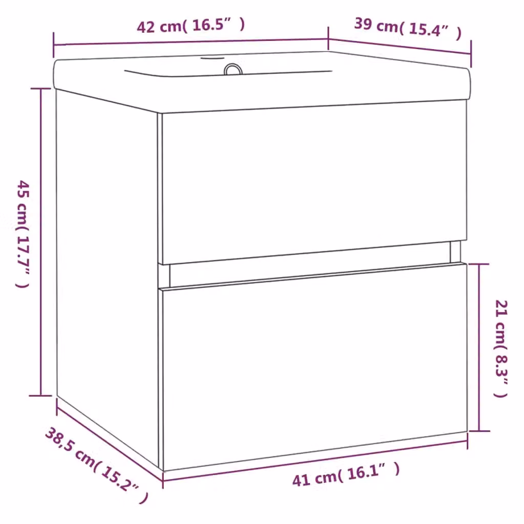 Berkfield Home Sink Cabinet with Built-in Basin in Grey Sonoma and Brown Engineered Wood – 3