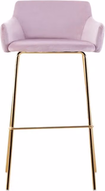 Interiors by Premier Orsina Pink Velvet Bar Chair with Gold Metal Frame – 1