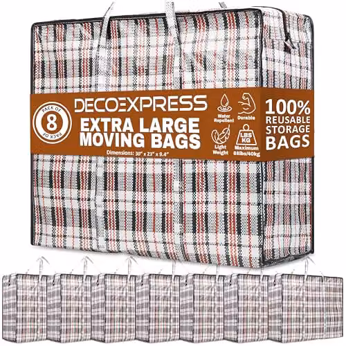 Deco Express Multicolour Laundry Bags, Pack of 8, 107L, W: 76 cm, H: 59 cm, D: 24 cm