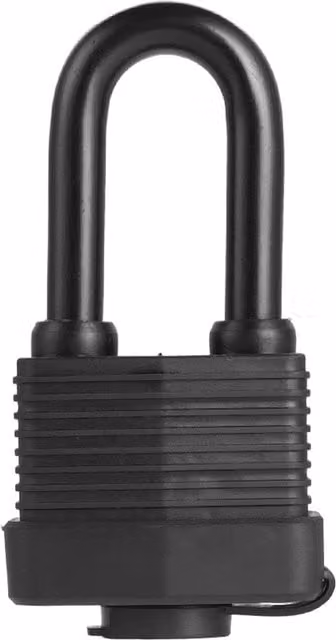 Livingandhome Solid Brass Core Metal Padlock in Black with 2 Keys, Height: 12.2 cm
