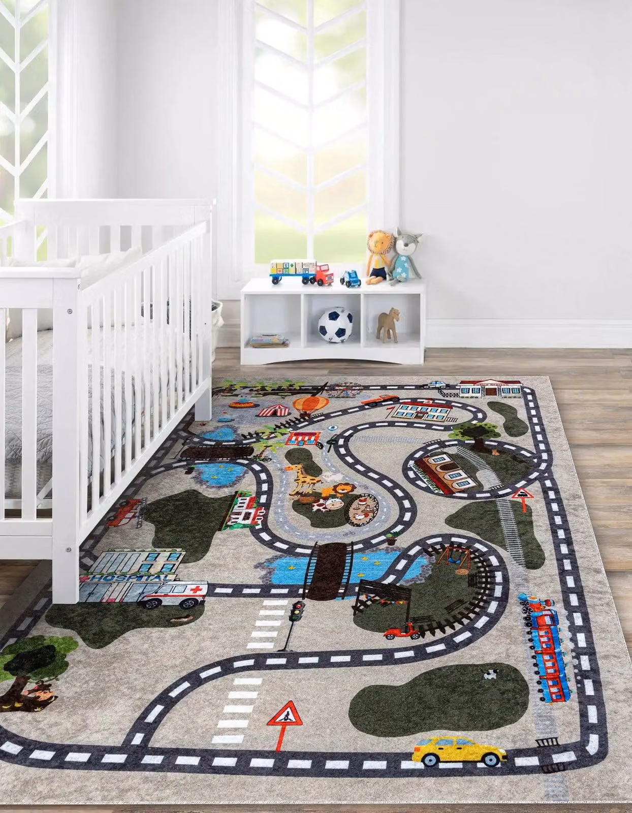 RugsX Junior Kids Motif Rug in Beige and Multicolour, W: 140 cm, D: 190 cm – 3