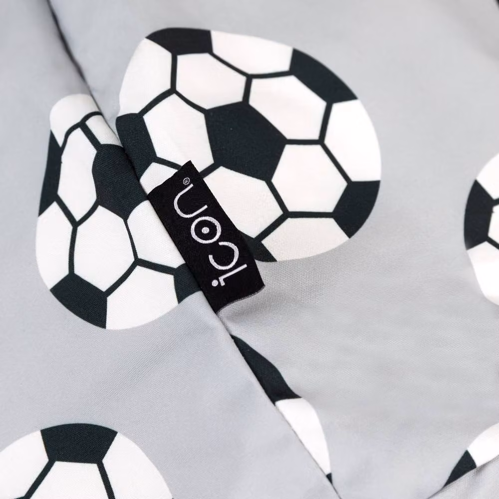 icon Kids Geometric Printed Football Childrens Bean Bag Armchair in Pale Grey, Medium – 4