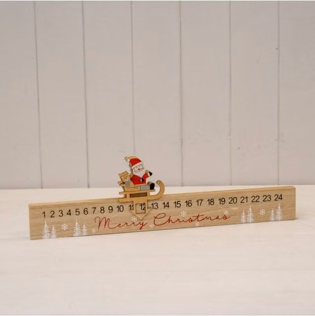 KDMD Wood Brown Santa Christmas Ornament Figure, Height: 11 cm