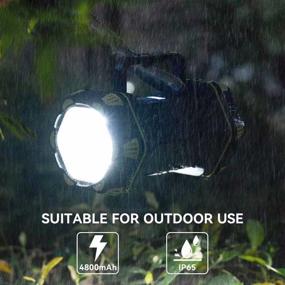 FLAVORA Super Bright Rechargeable LED Spot Light Searchlight in Black – 3